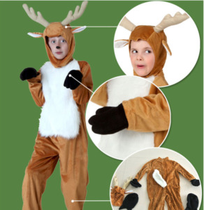 Thuê Trang phục Noel Cosplay Tuần Lộc hở mặt - Đồ Noel Cho Bé tại Hà Nội