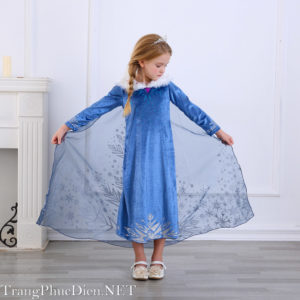 Thuê Váy công chúa Elsa cho bé Frozen 2020 - Trang phục halloween cho bé tại Hà Nội