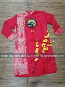 áo dài cách tân nam đỏ