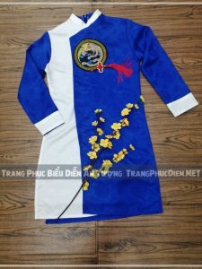 Cho thuê Áo dài nam cách tân xanh trắng tại Hà Nội