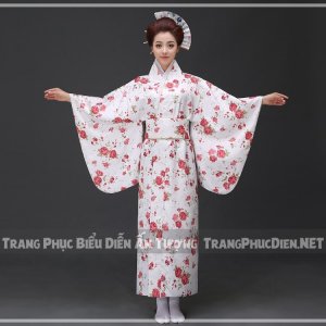 Thuê Áo Kimono nữ Nhật Bản in hoa - Trang phục Nhật Bản tại Hà Nội