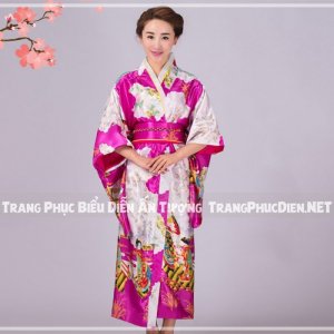 Thuê Áo Yukata nữ Nhật Bản in Geisha - Trang phục Nhật Bản tại Hà Nội
