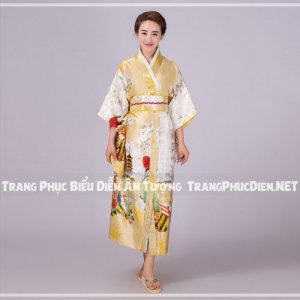 Áo Yukata nữ Nhật Bản in Geisha