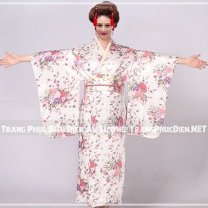 áo yukata nữ in hoa