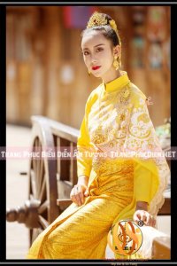 Thuê Trang Phục Thái Lan- Chakkri - Phasin vàng - Trang Phục Truyền Thống Thái Lan tại Hà Nội