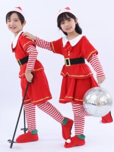 Cho thuê Trang phục yêu tinh Noel trẻ em đỏ tại Hà Nội
