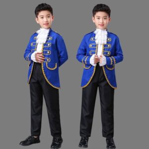 Cho thuê Trang phục quý tộc cung đình châu âu cho bé trai (xanh) tại Hà Nội
