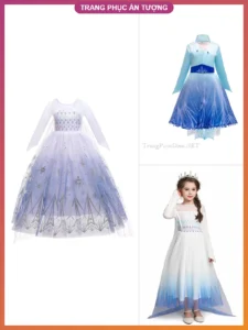 Váy công chúa Elsa Frozen cho bé gái cho thuê tại Hà Nội