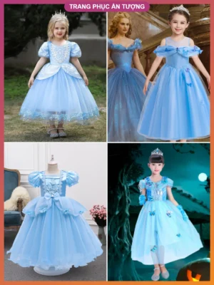 Váy công chúa Lọ Lem Cinderella cho bé gái cho thuê tại Hà Nội